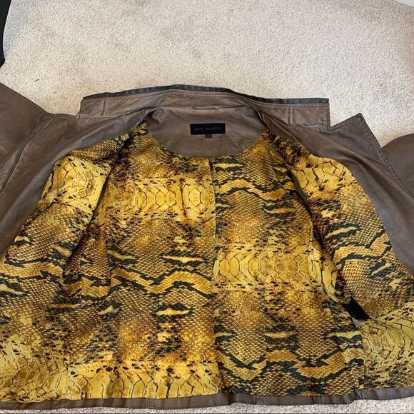 STEVE Madden NWOT Brown faux leather vegan Moto jacket size medium - Picture 8 of 13